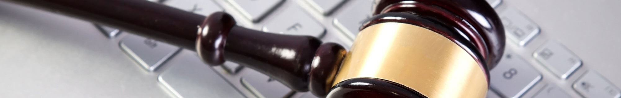 internet law - gavel on a keyboard